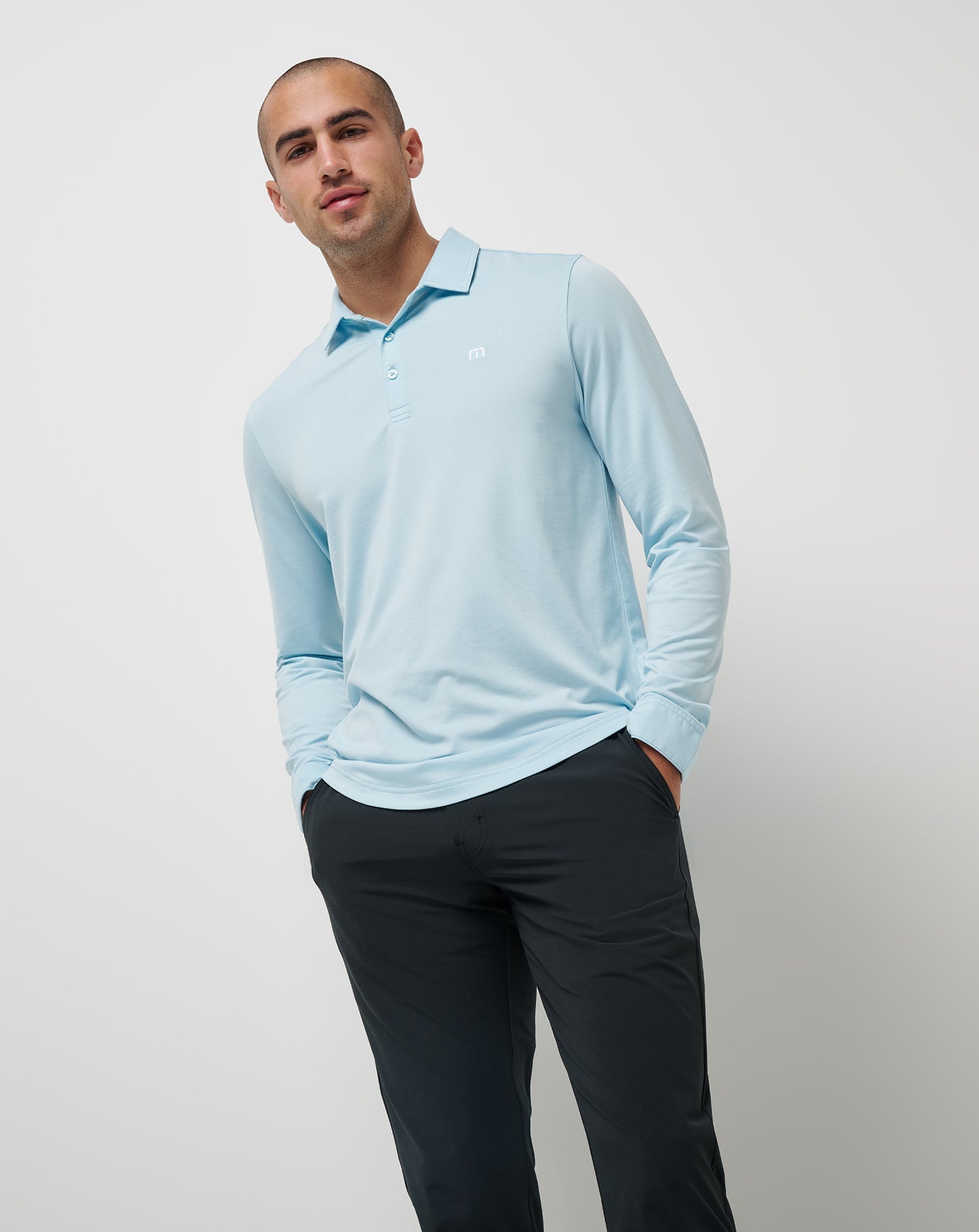 Men Featherweight Long Sleeve Polo