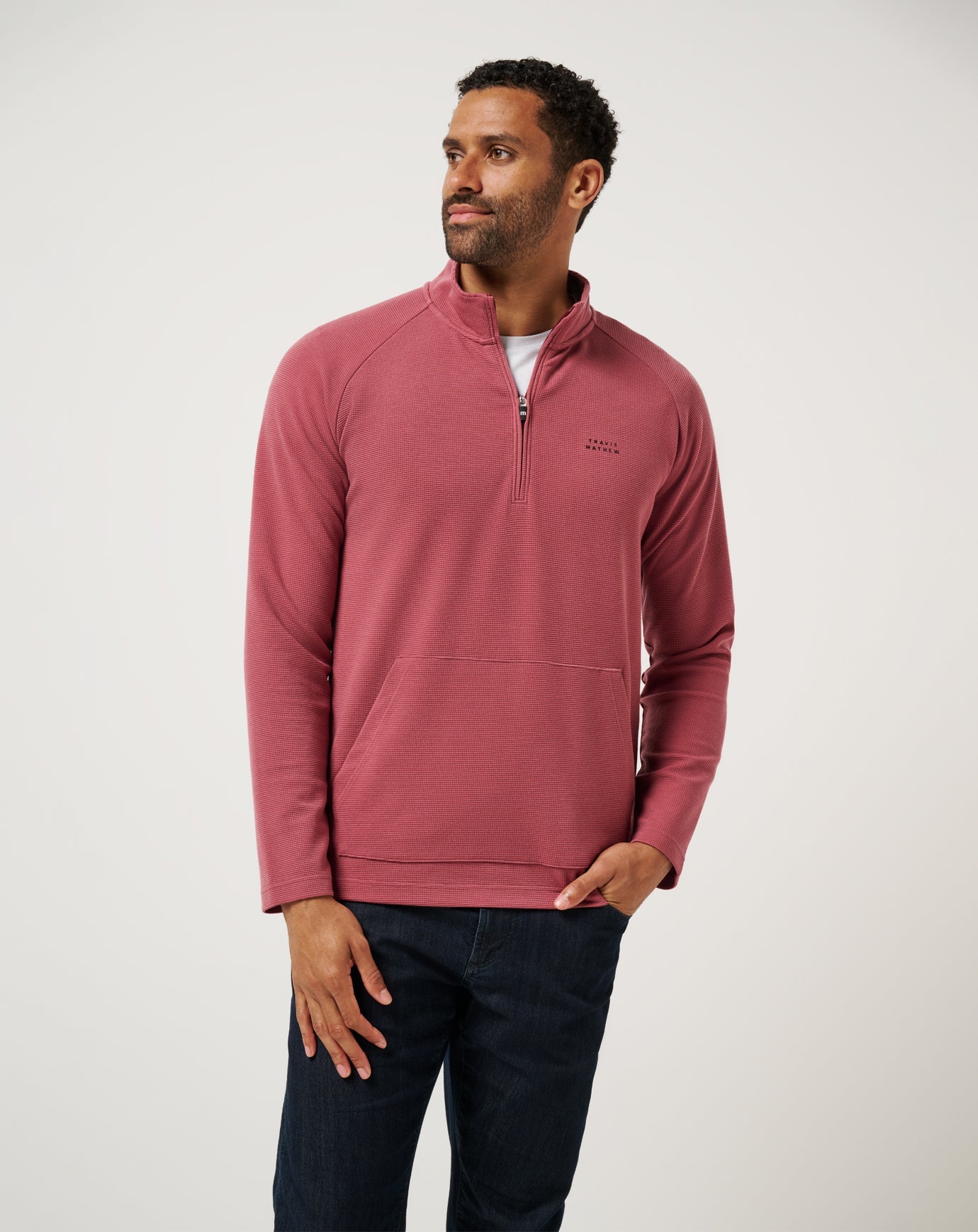 Men|Golf Performance Waffle Quarter Zip
