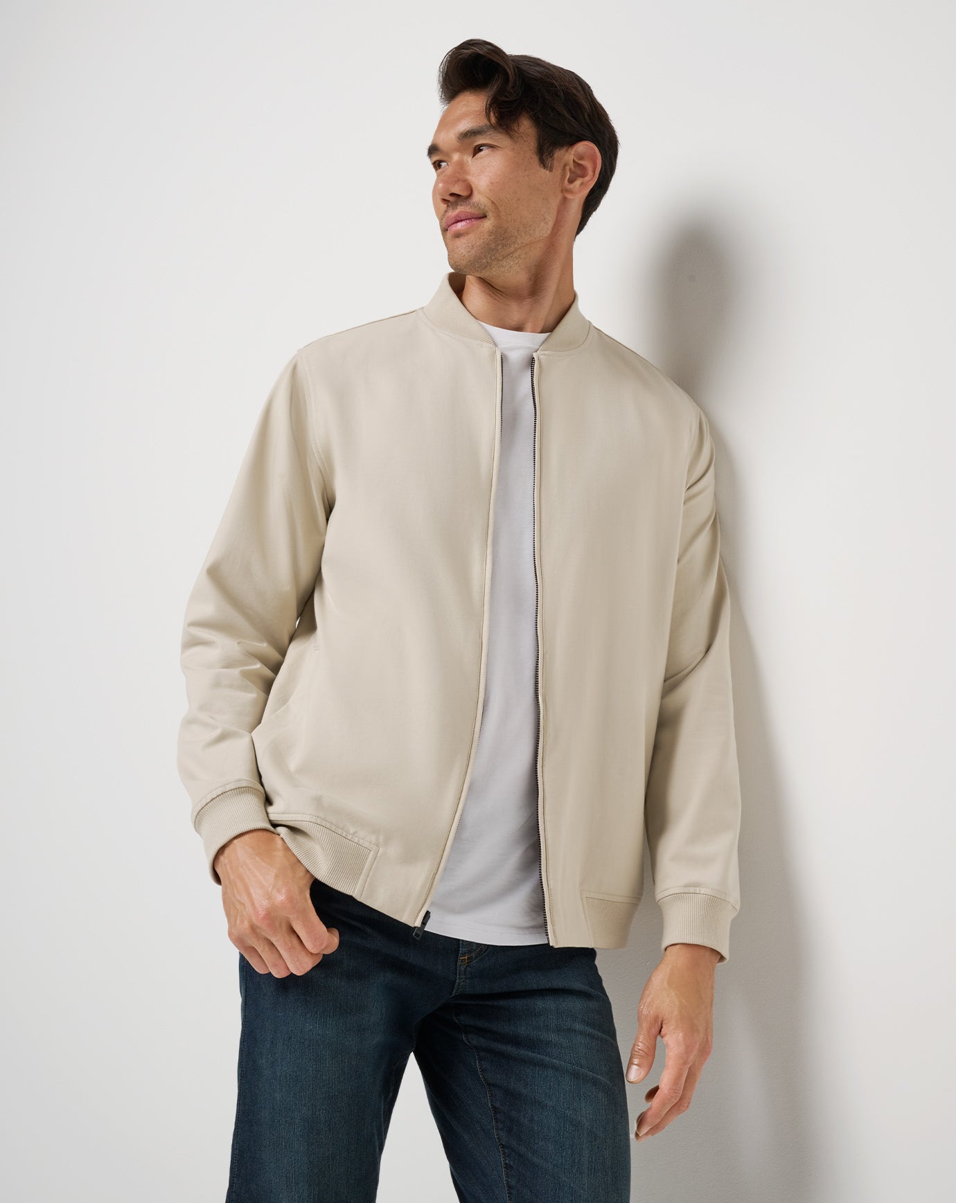 Men Stretchknit Bomber Jacket