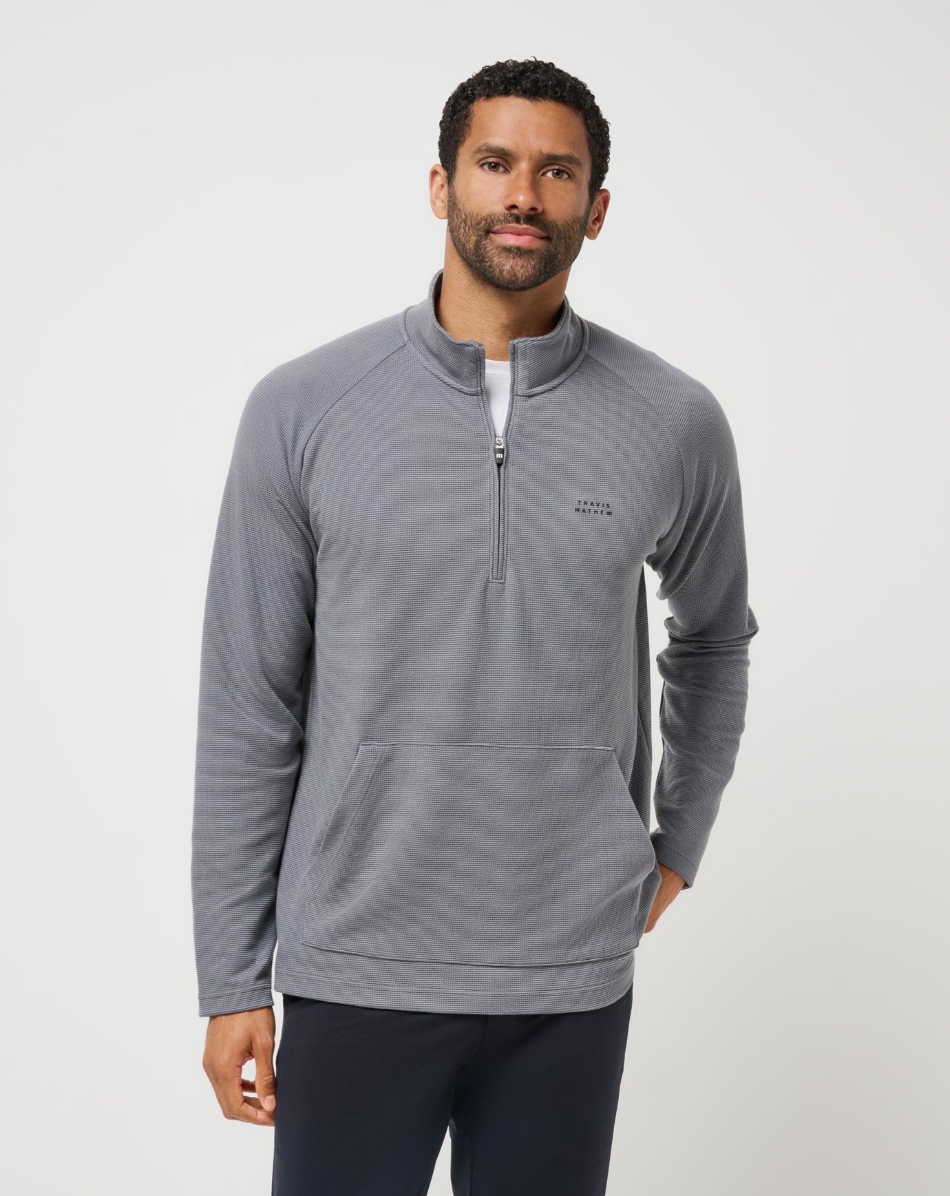 Men|Golf Performance Waffle Quarter Zip