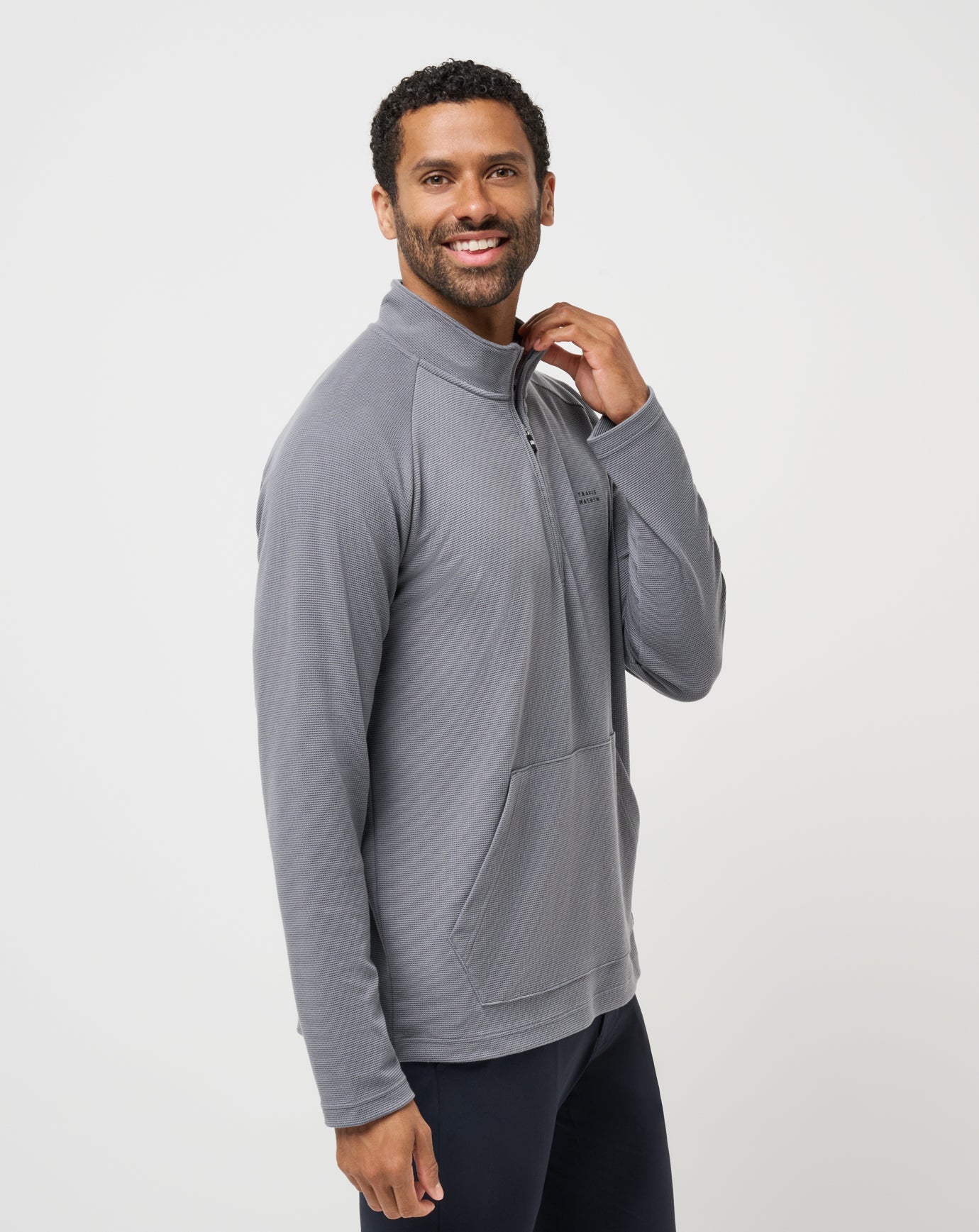 Men|Golf Performance Waffle Quarter Zip