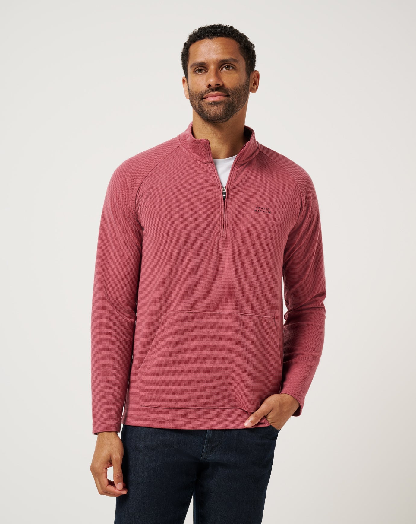 Men|Golf Performance Waffle Quarter Zip
