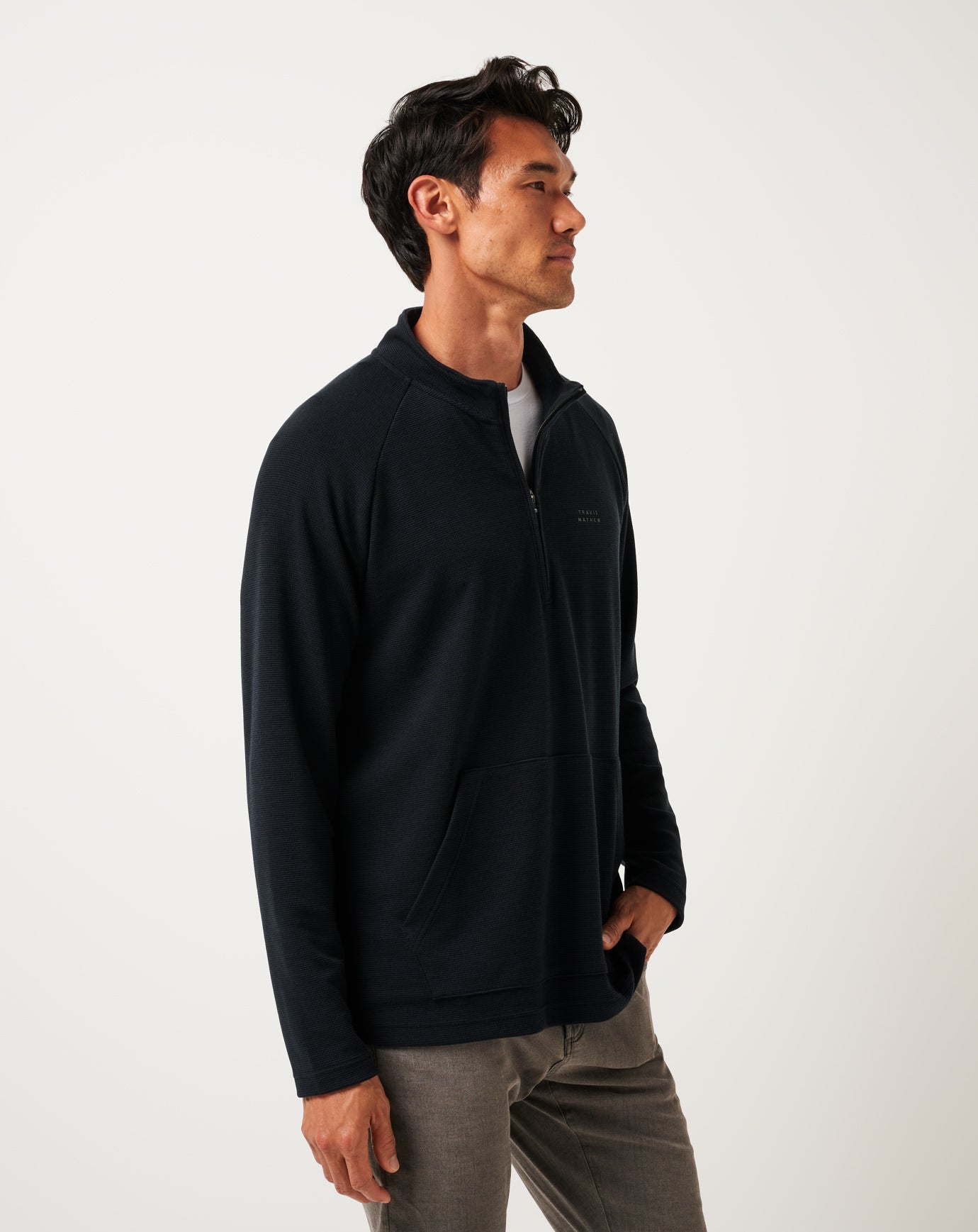 Men|Golf Performance Waffle Quarter Zip