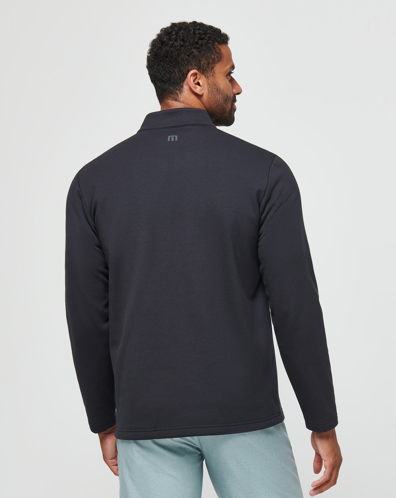 Men Upgraded Fleece Chest Stripe Quarter Zip