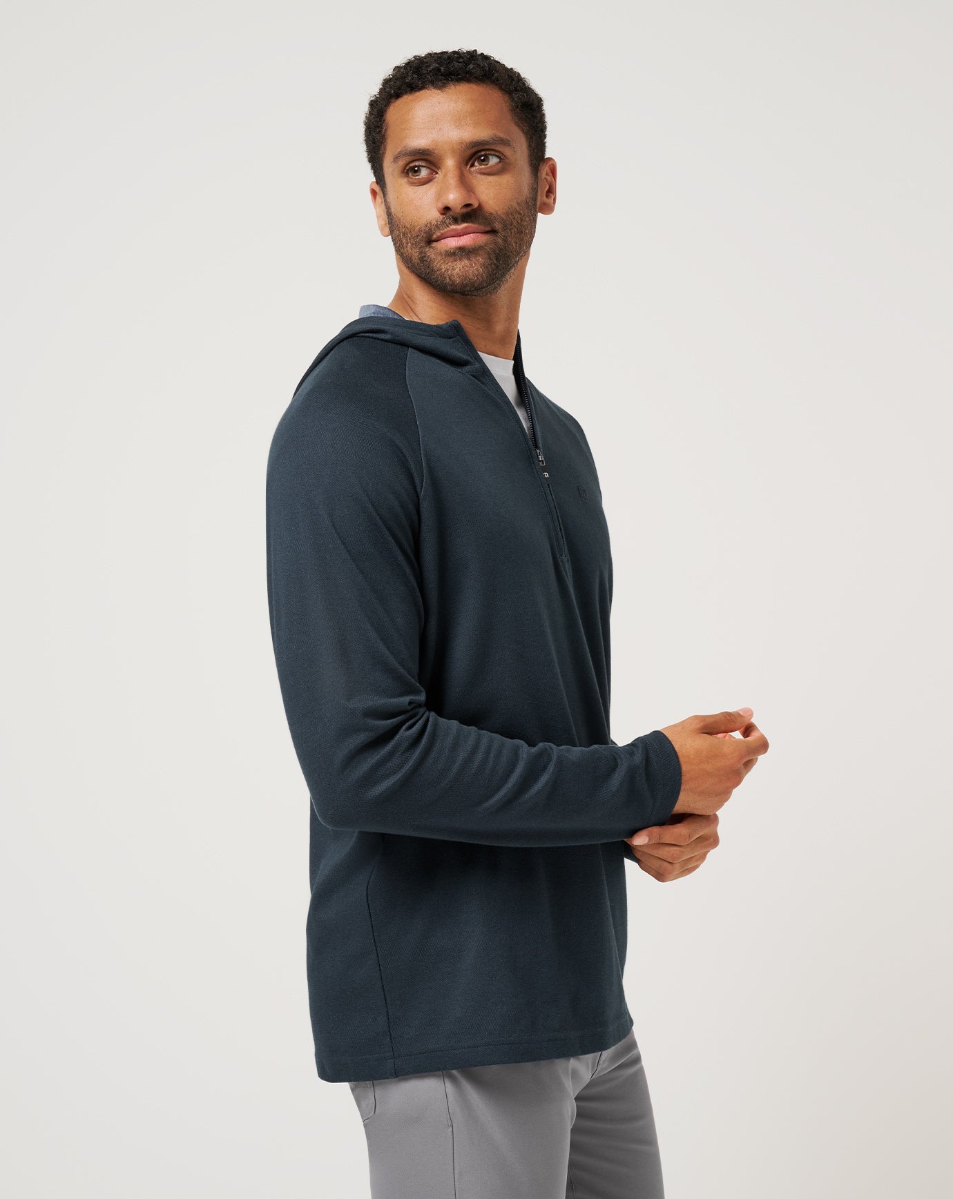 Men Country Hopping Hooded Quarter Zip