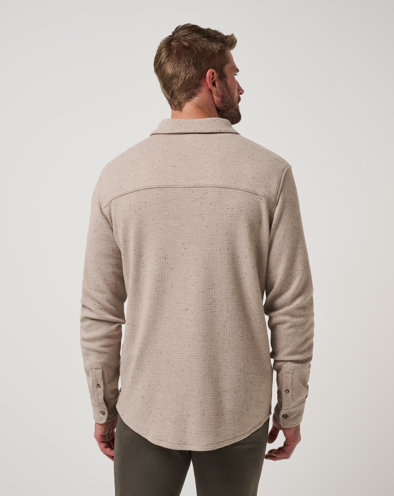 Men Cloud Waffle Shirt Jacket