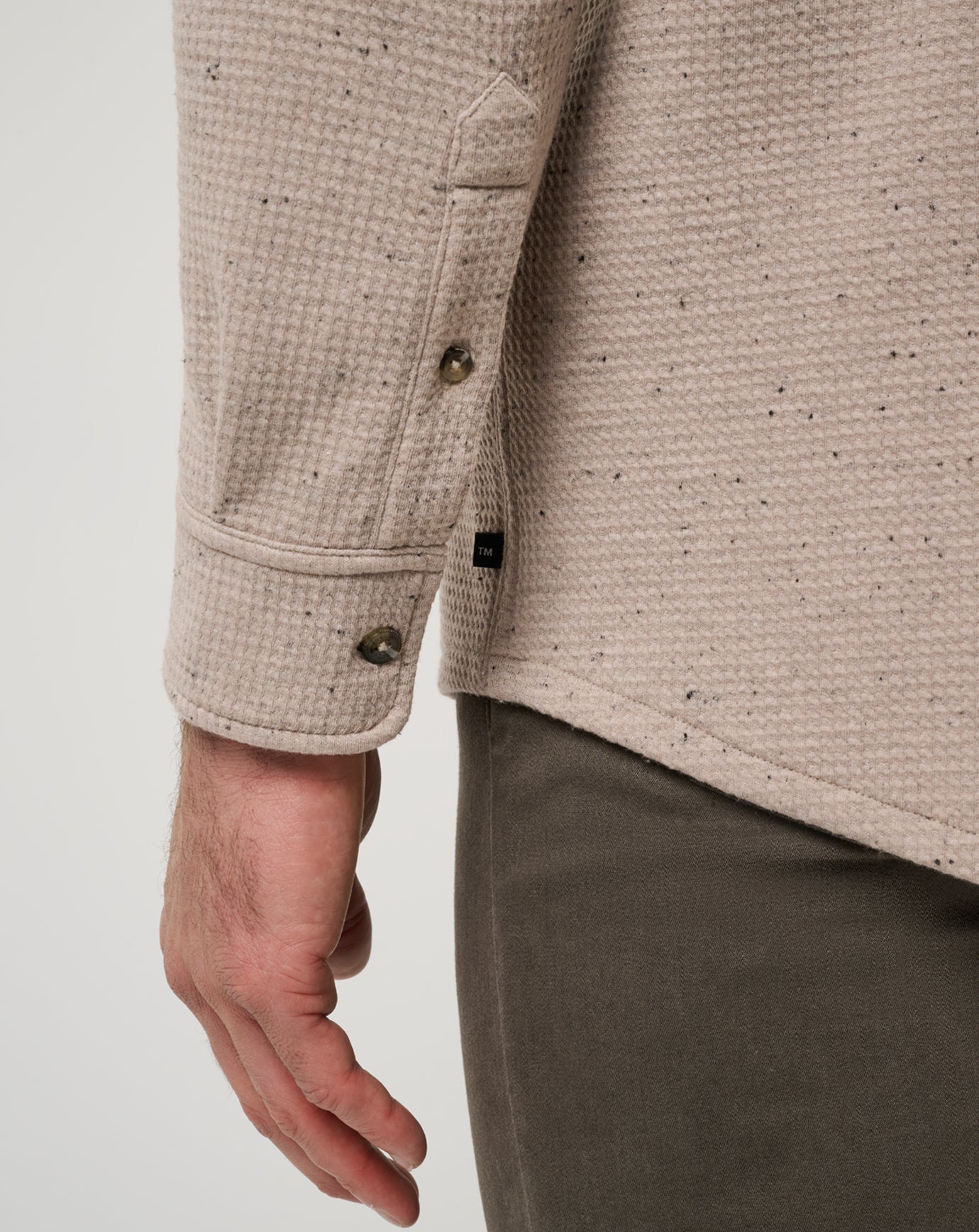 Men Cloud Waffle Shirt Jacket