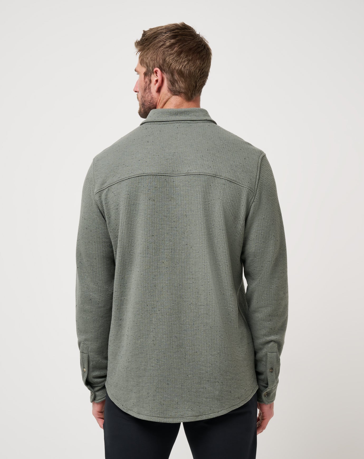 Men Cloud Waffle Shirt Jacket