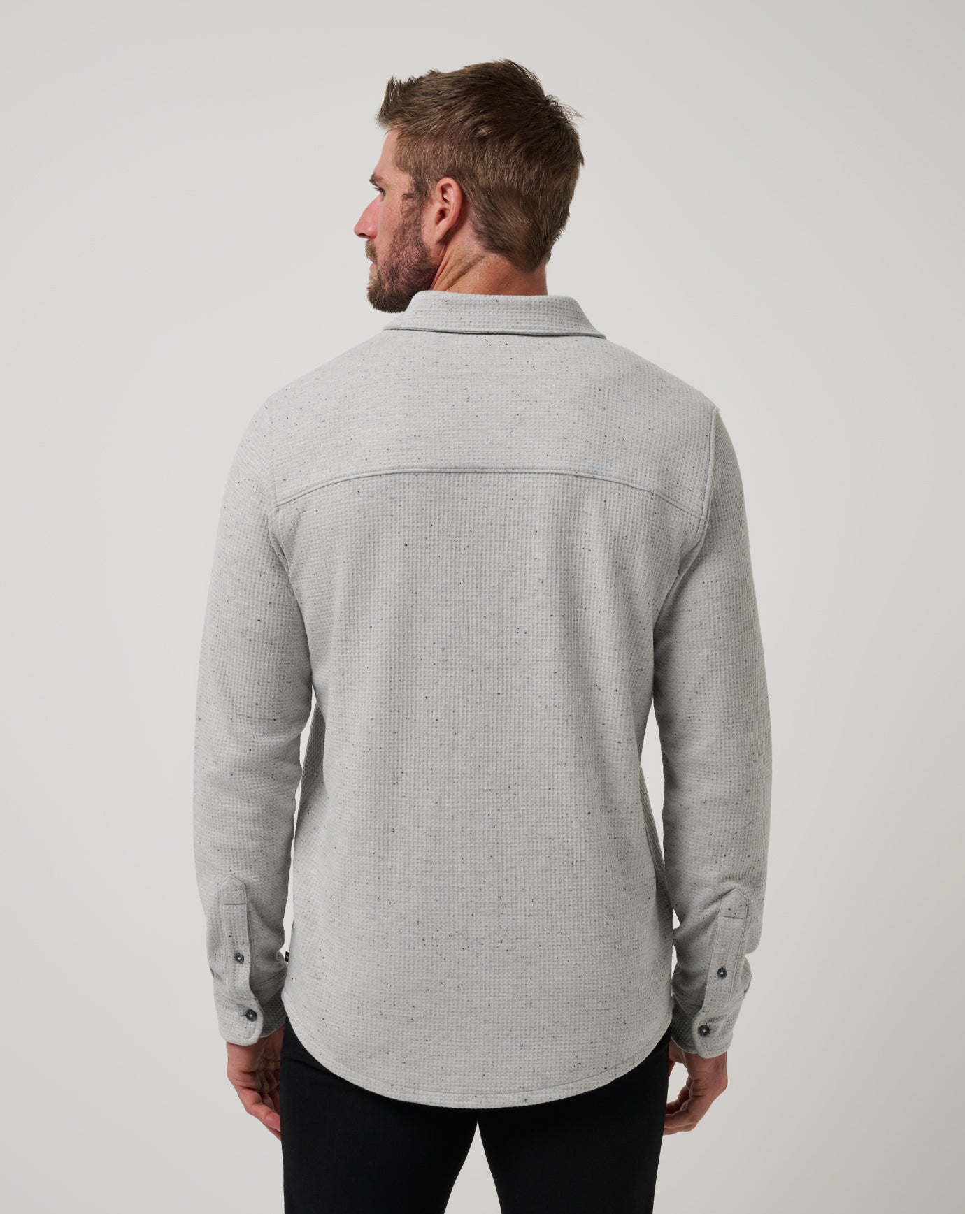 Men Cloud Waffle Shirt Jacket