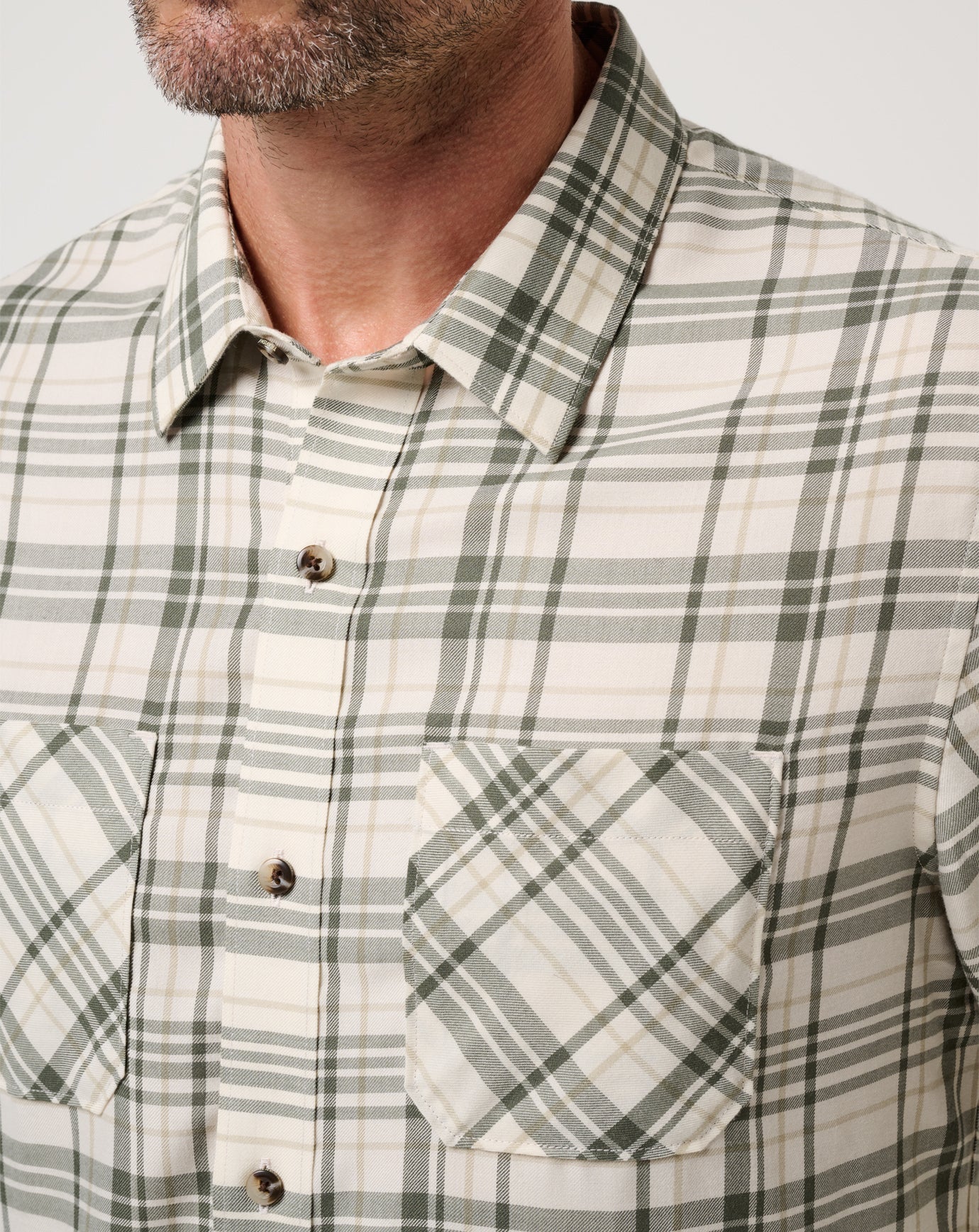 Men Cloud Flannel Plaid Button-Up