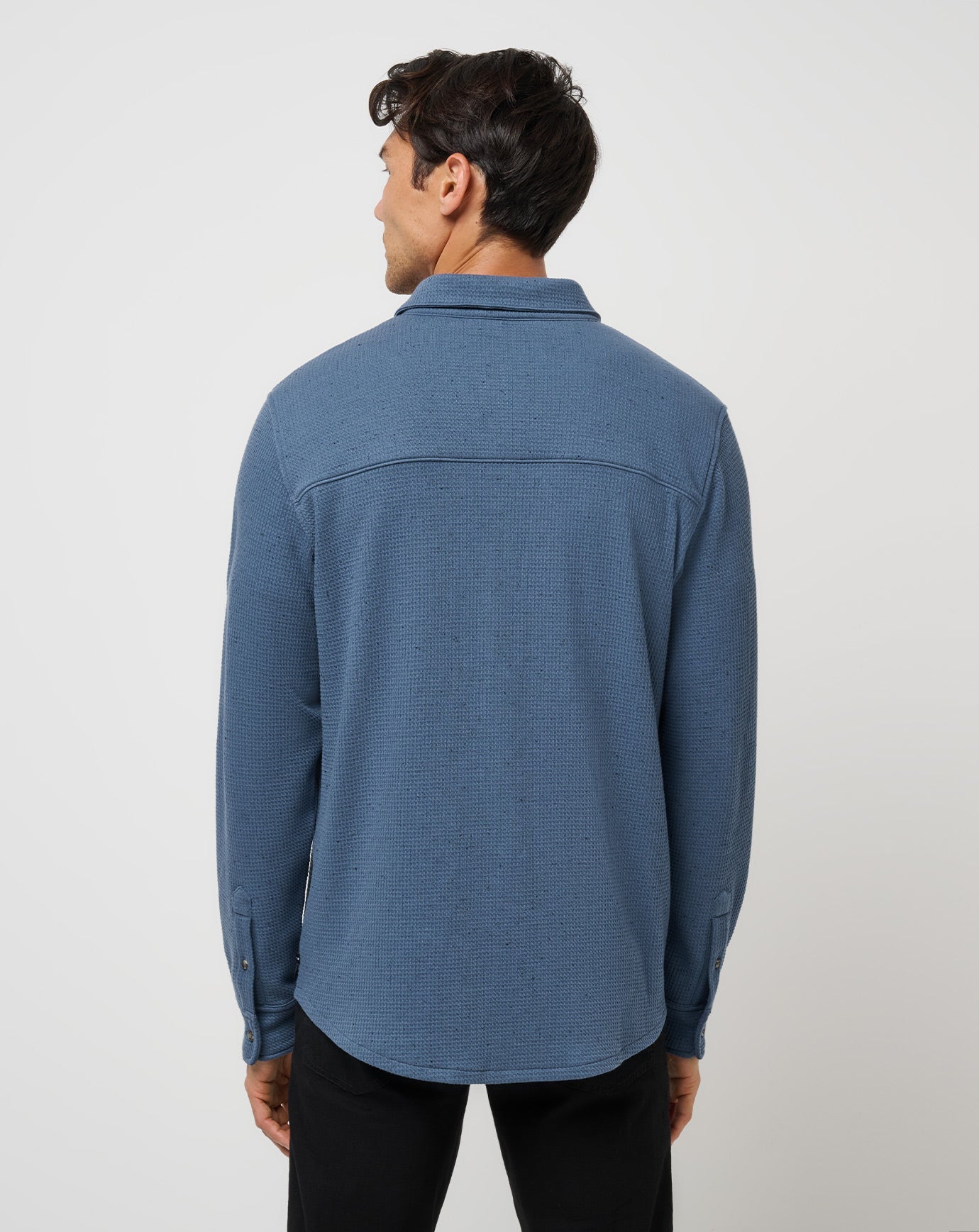 Men Cloud Waffle Shirt Jacket