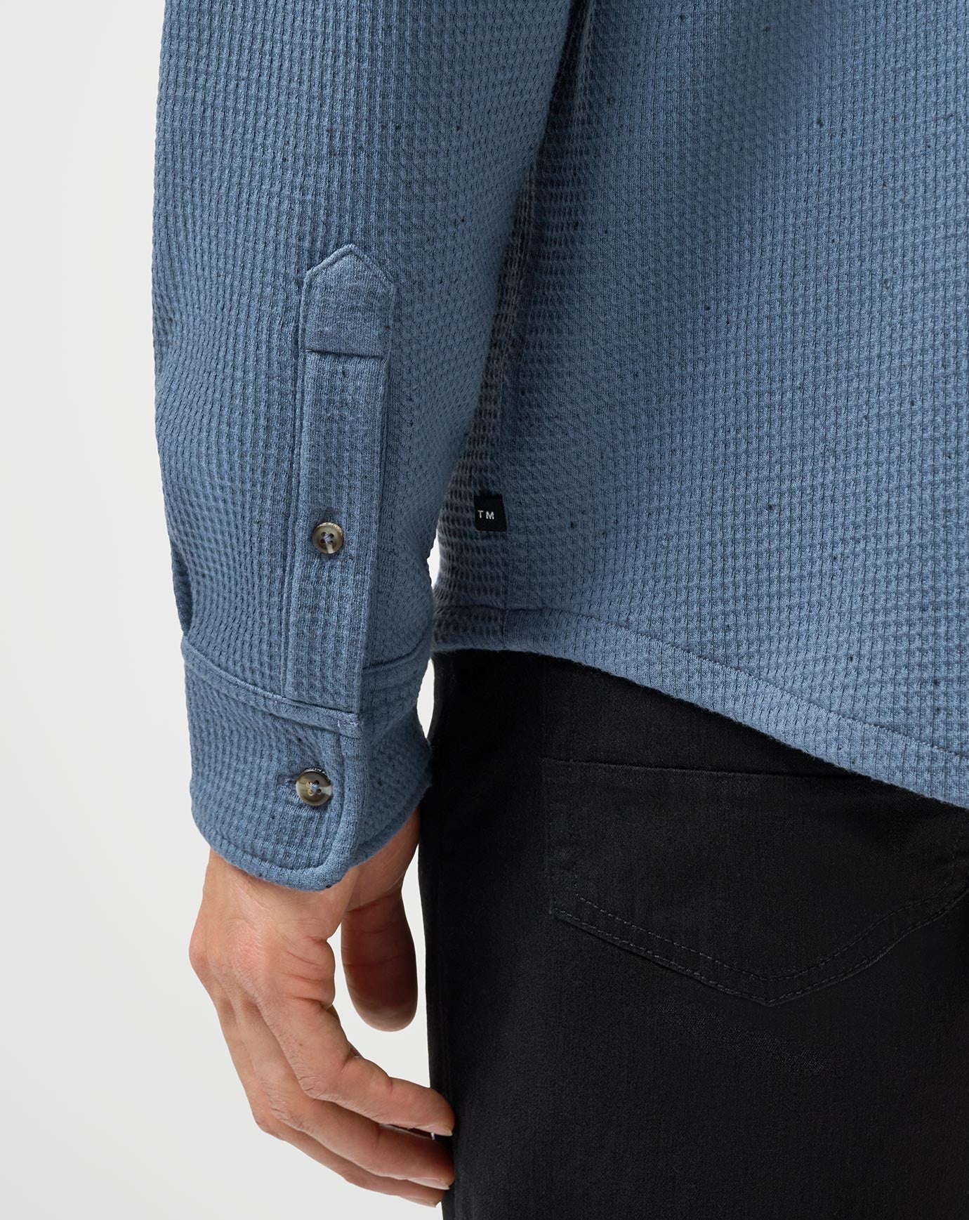 Men Cloud Waffle Shirt Jacket