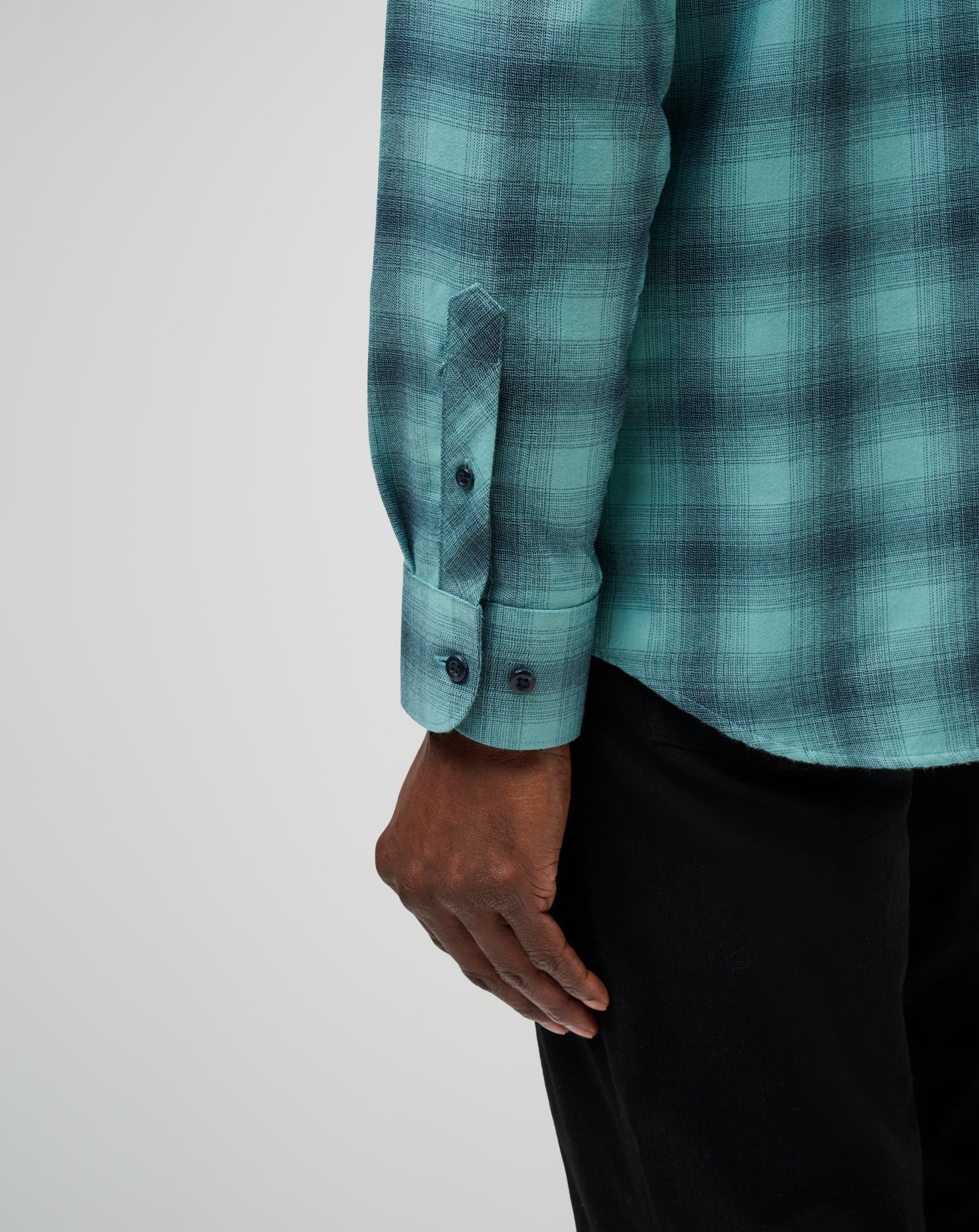 Men Cloud Flannel Plaid Button-Up