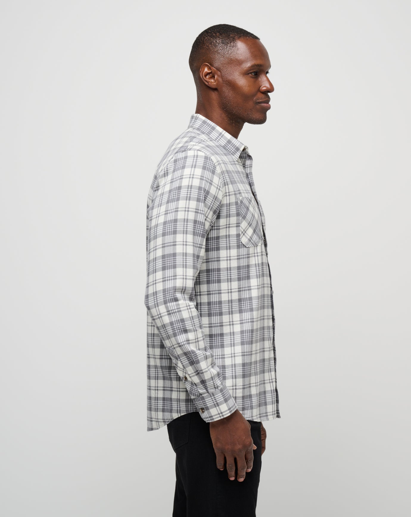 Men Cloud Flannel Plaid Button-Up