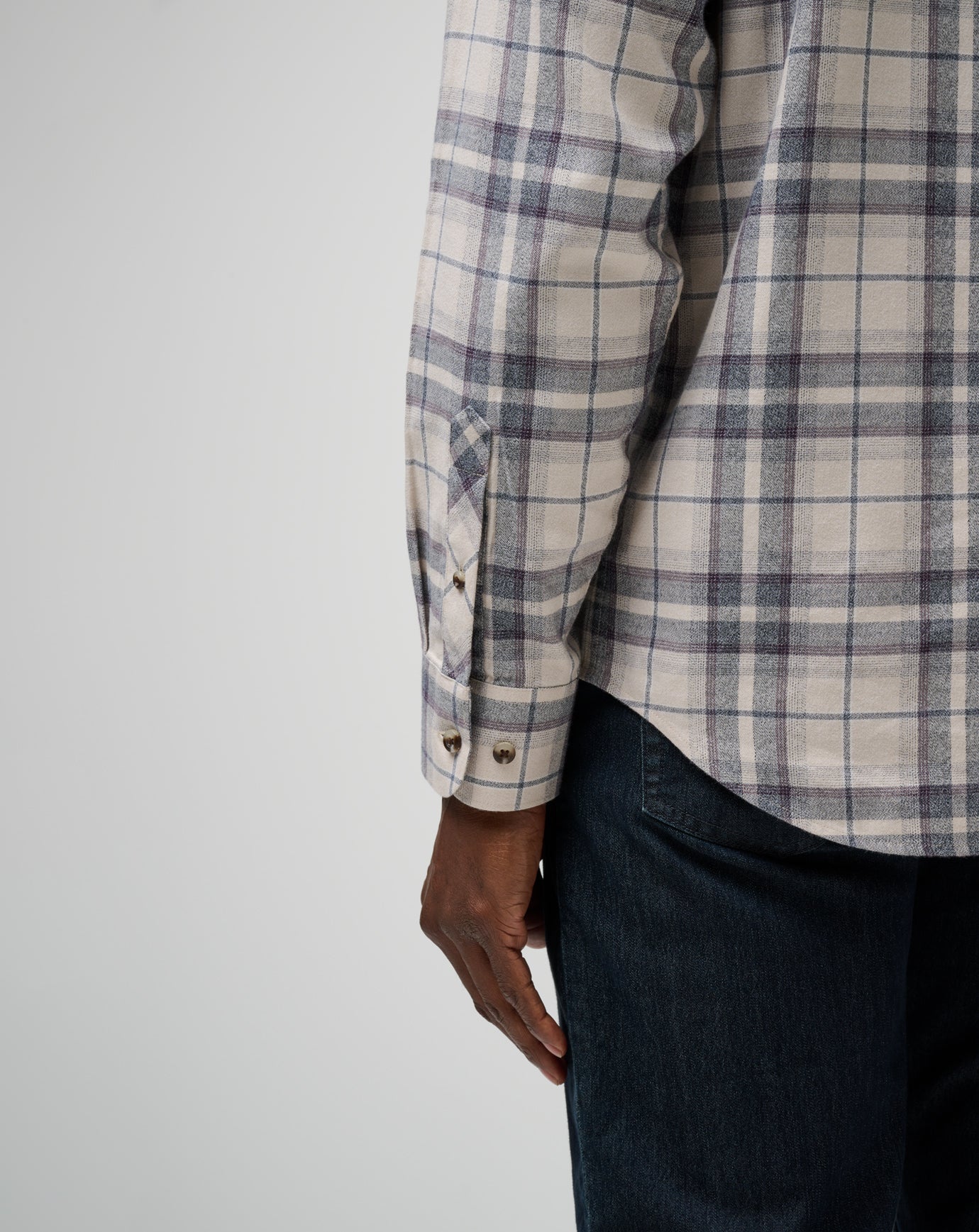 Men Cloud Flannel Plaid Button-Up