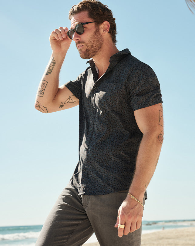 Men Techwoven Country Mile Button-Up