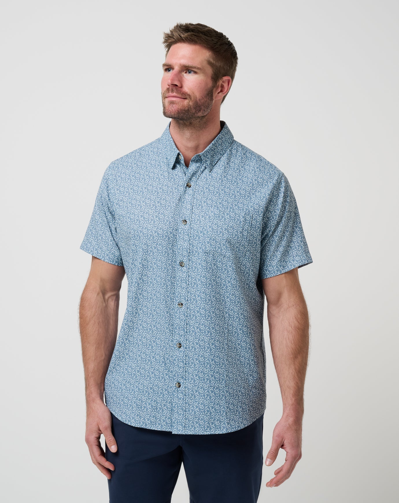 Men Techwoven Country Mile Button-Up