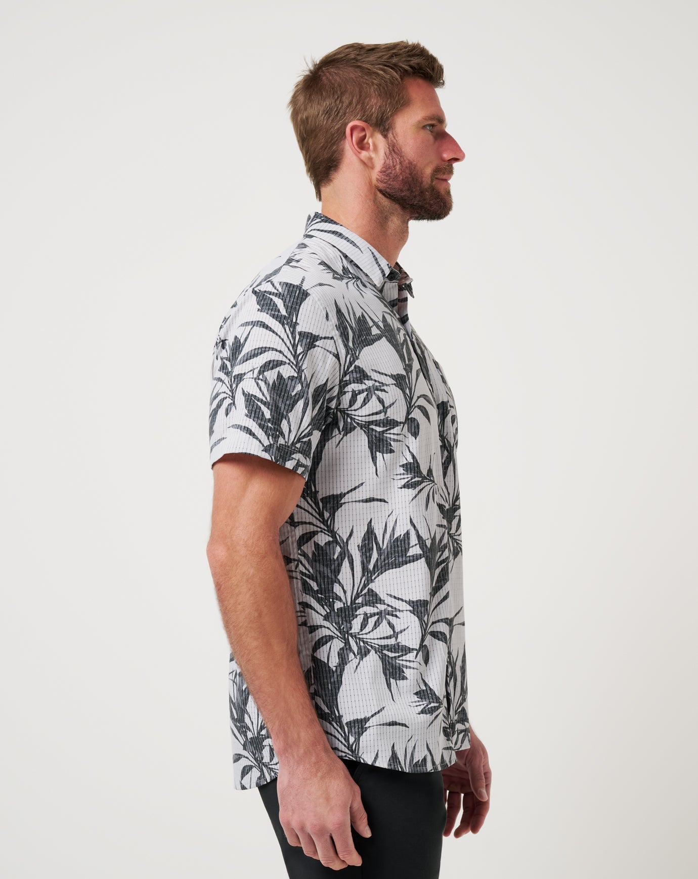 Men Light Map Button-Up