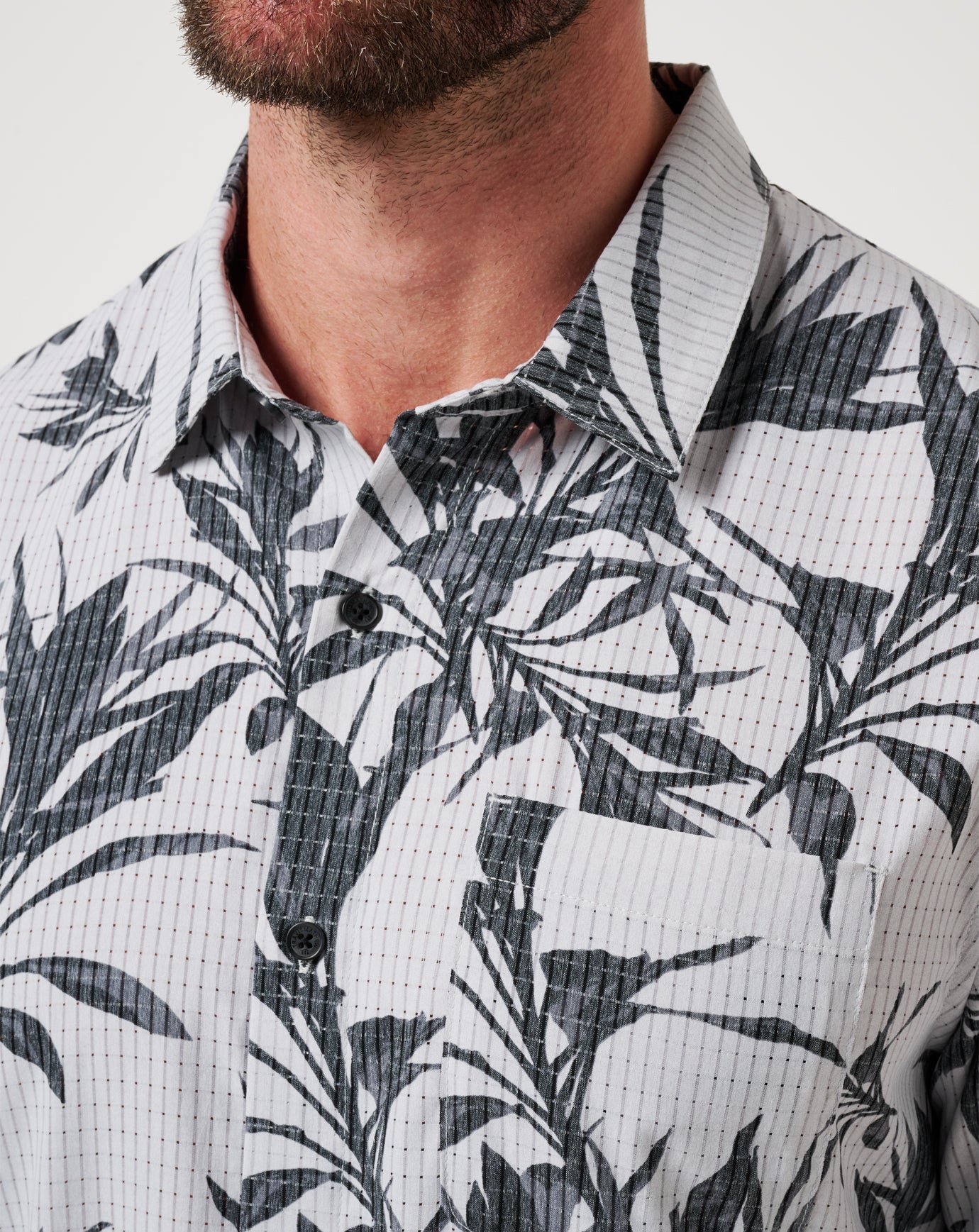 Men Light Map Button-Up