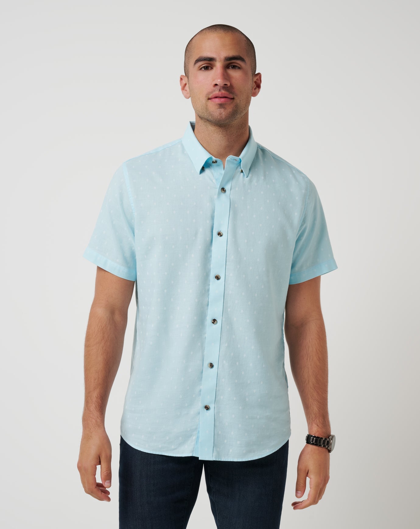 Men Early Check In Button-Up
