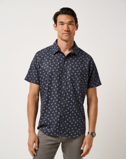 Men Techwoven Grey Wind Button-Up