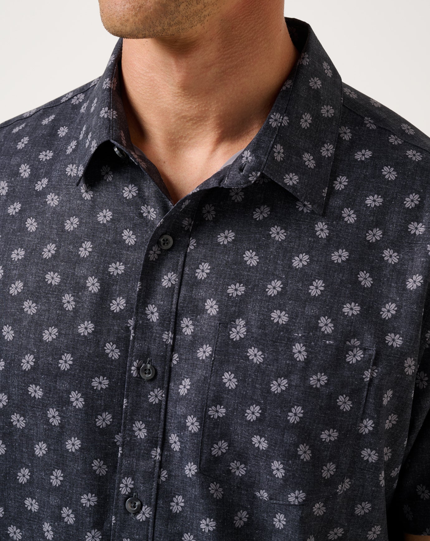 Men Techwoven Grey Wind Button-Up