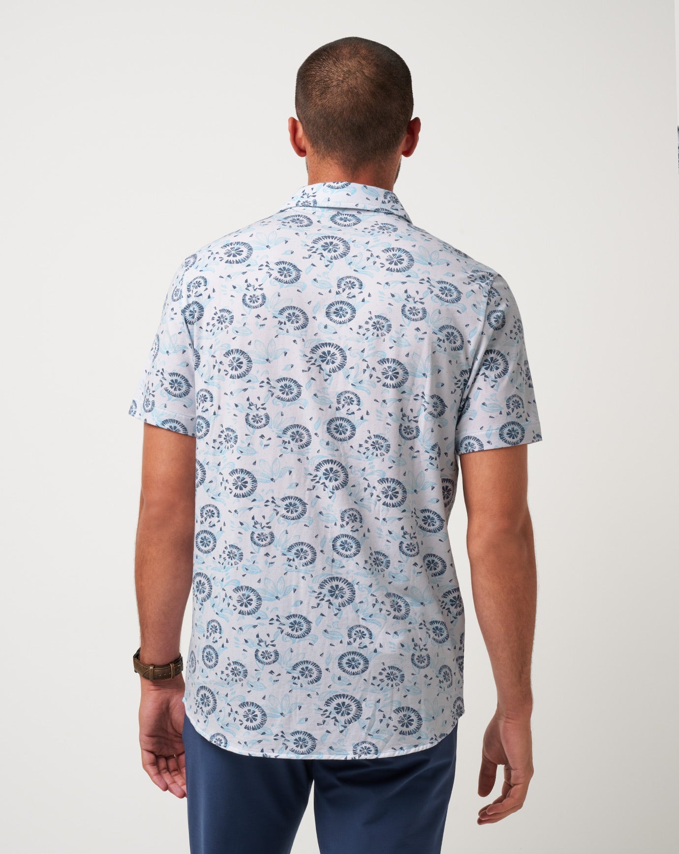 Men Knit Flourish Button-Up
