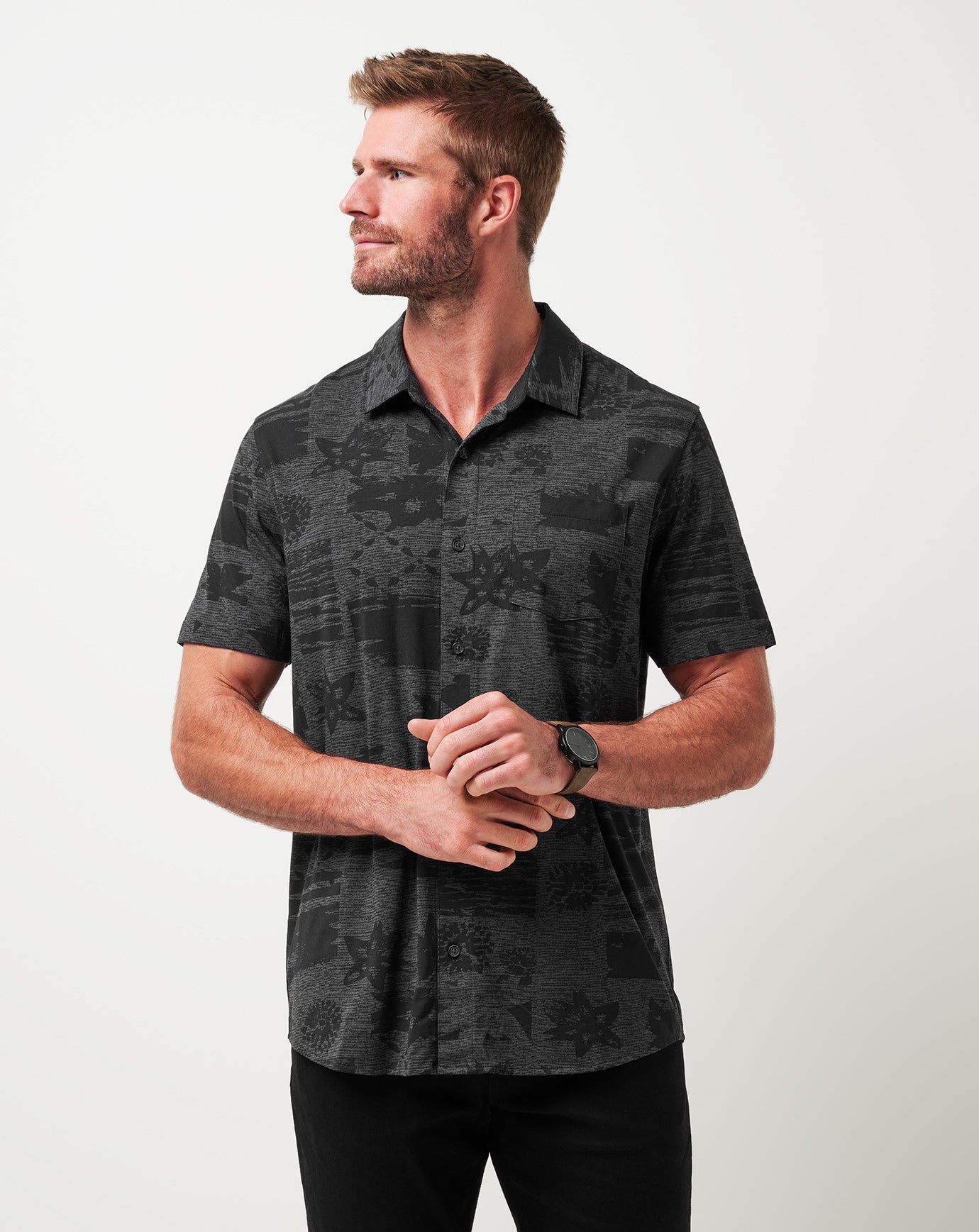 Men Knit Gravitation Button-Up