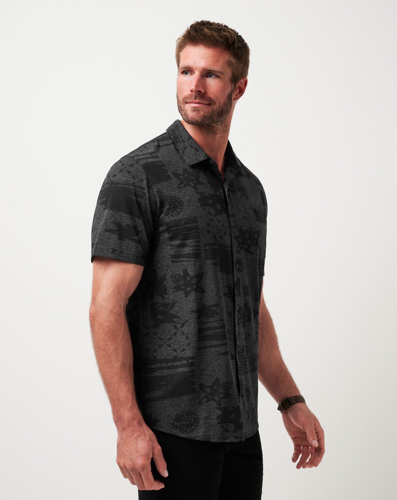 Men Knit Gravitation Button-Up