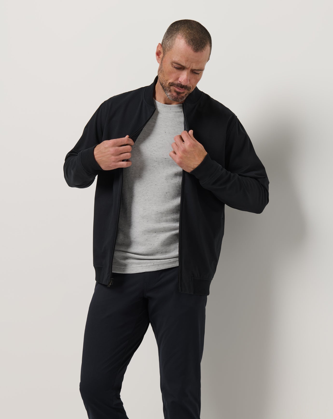 Men Stretchknit Bomber Jacket