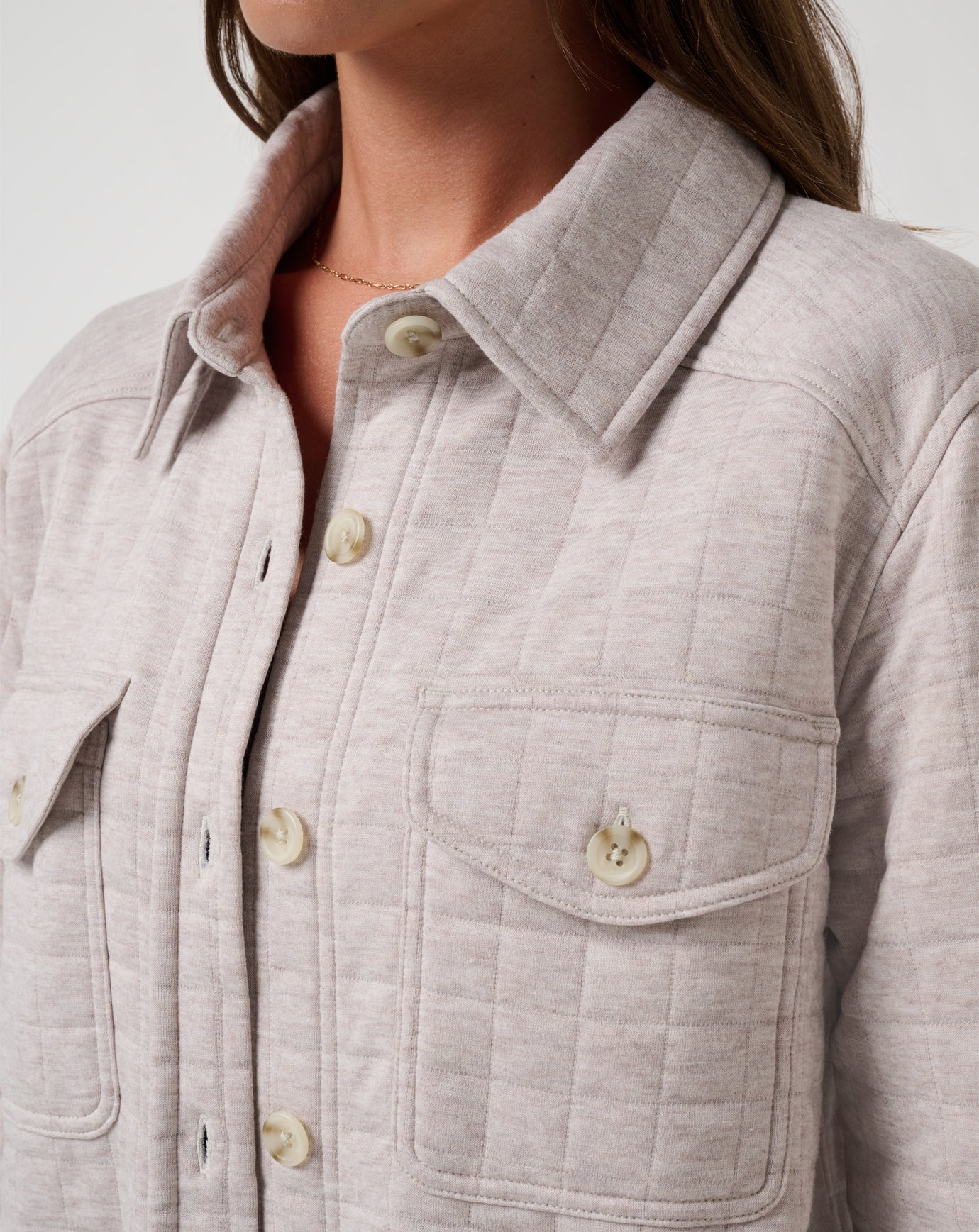 Women Cloud Coastal Quilted Shacket