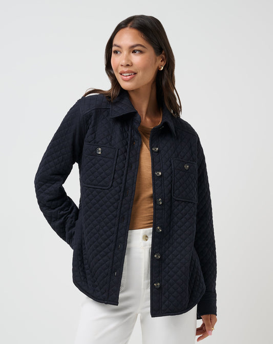 Women Diamond Quilted Shacket