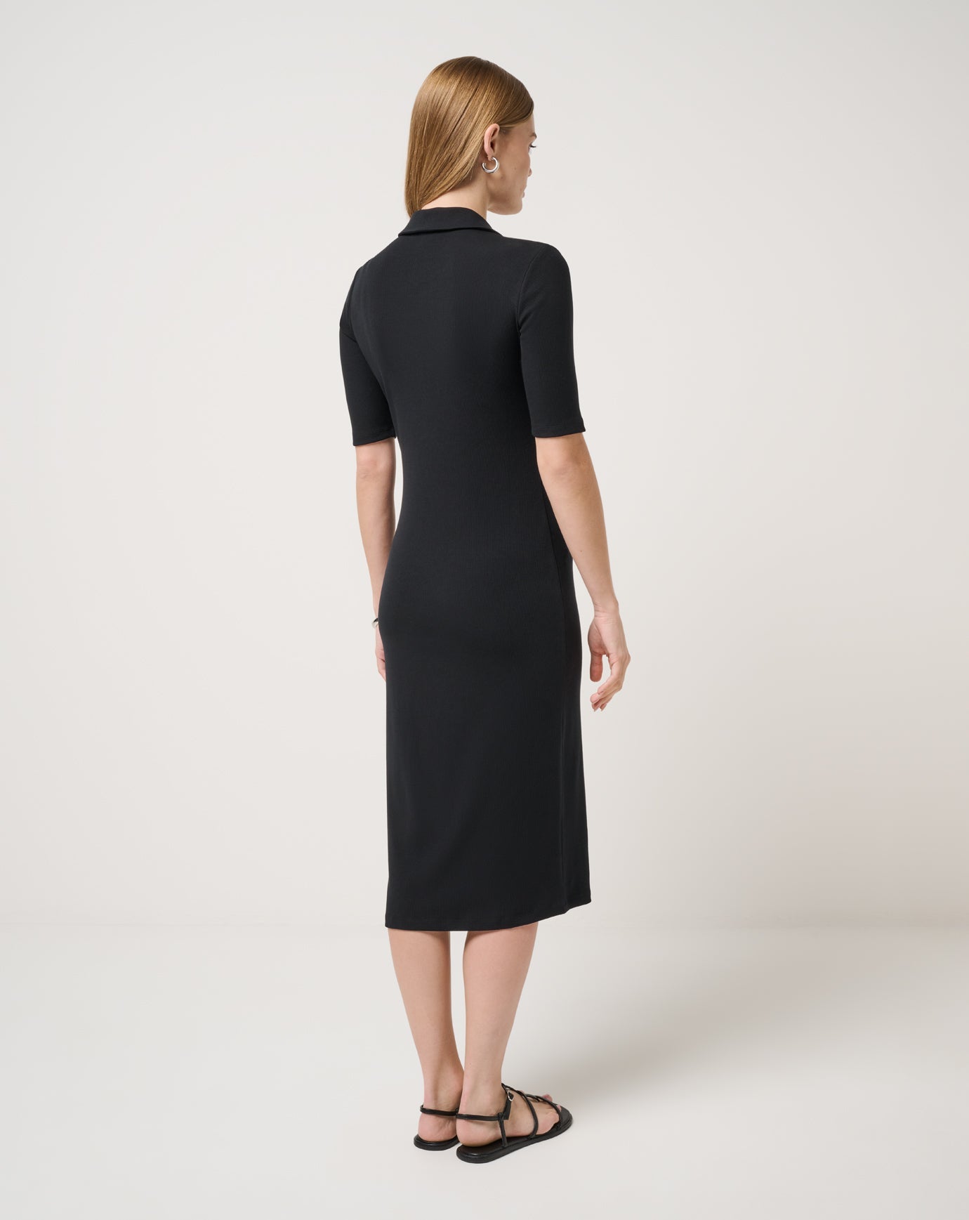 Women Cloud Rib Polo Midi Dress