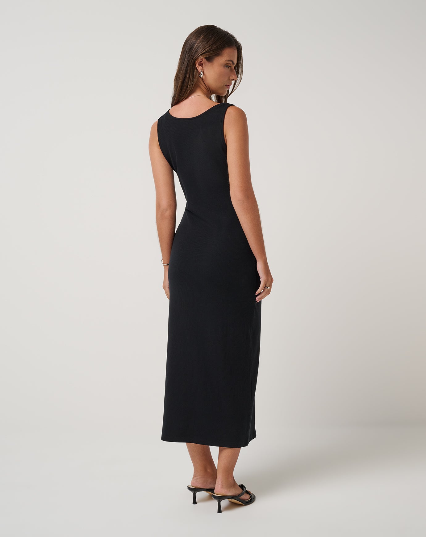 Women Cloud Rib Button Tank Dress