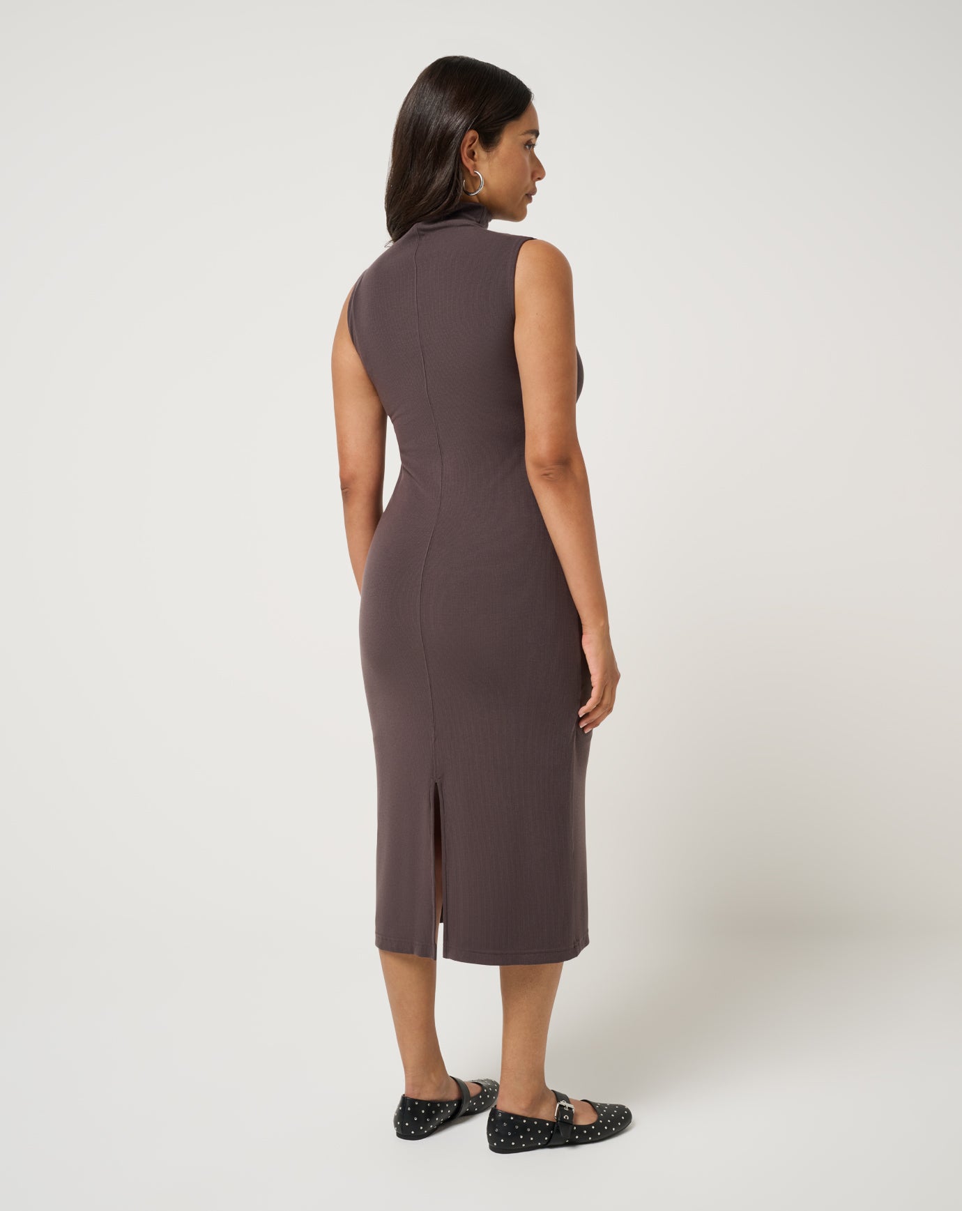 Women Cloud Rib Mock Neck Dress